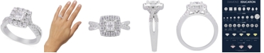 Macy's Diamond Princess Halo Engagement Ring (1 ct. t.w.) in 14k White Gold